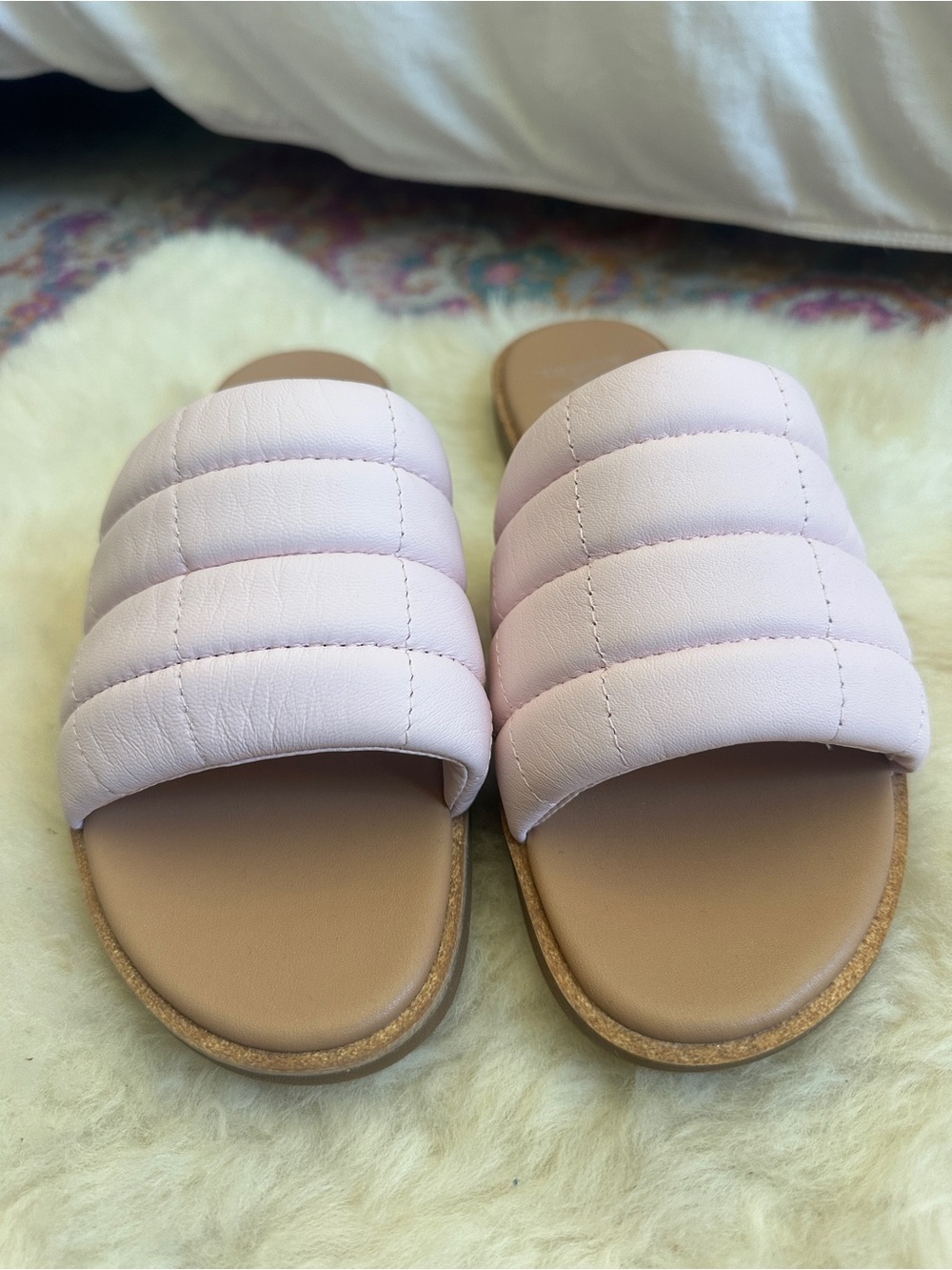 Sorel Ella III Puff Slide Sandals Pink Quilted Comfort Slides Cushioned Size 8.5 - Picture 2 of 7